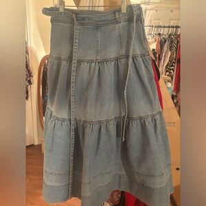 Ulla Johnson denim maxi skirt